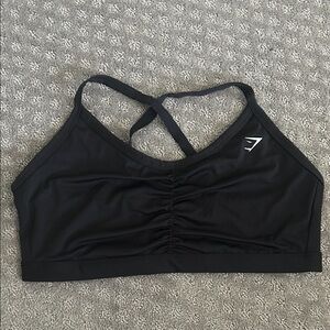 Gymshark Black Ruched Sports Bra